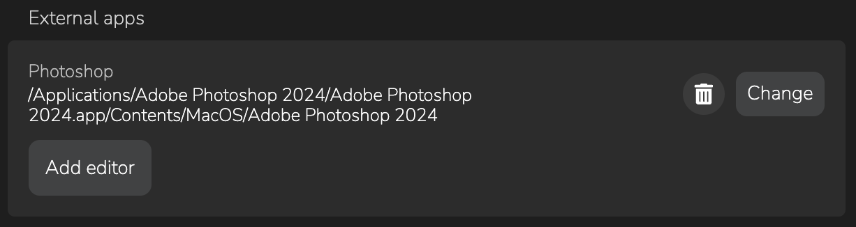 External apps section