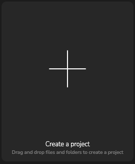 Create a project button