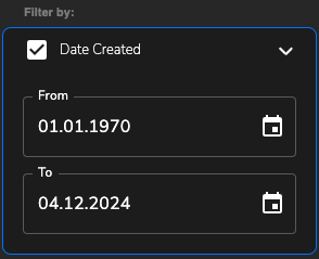 Filter by date created