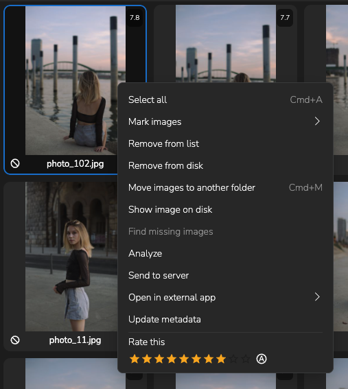 Photo Operations Menu