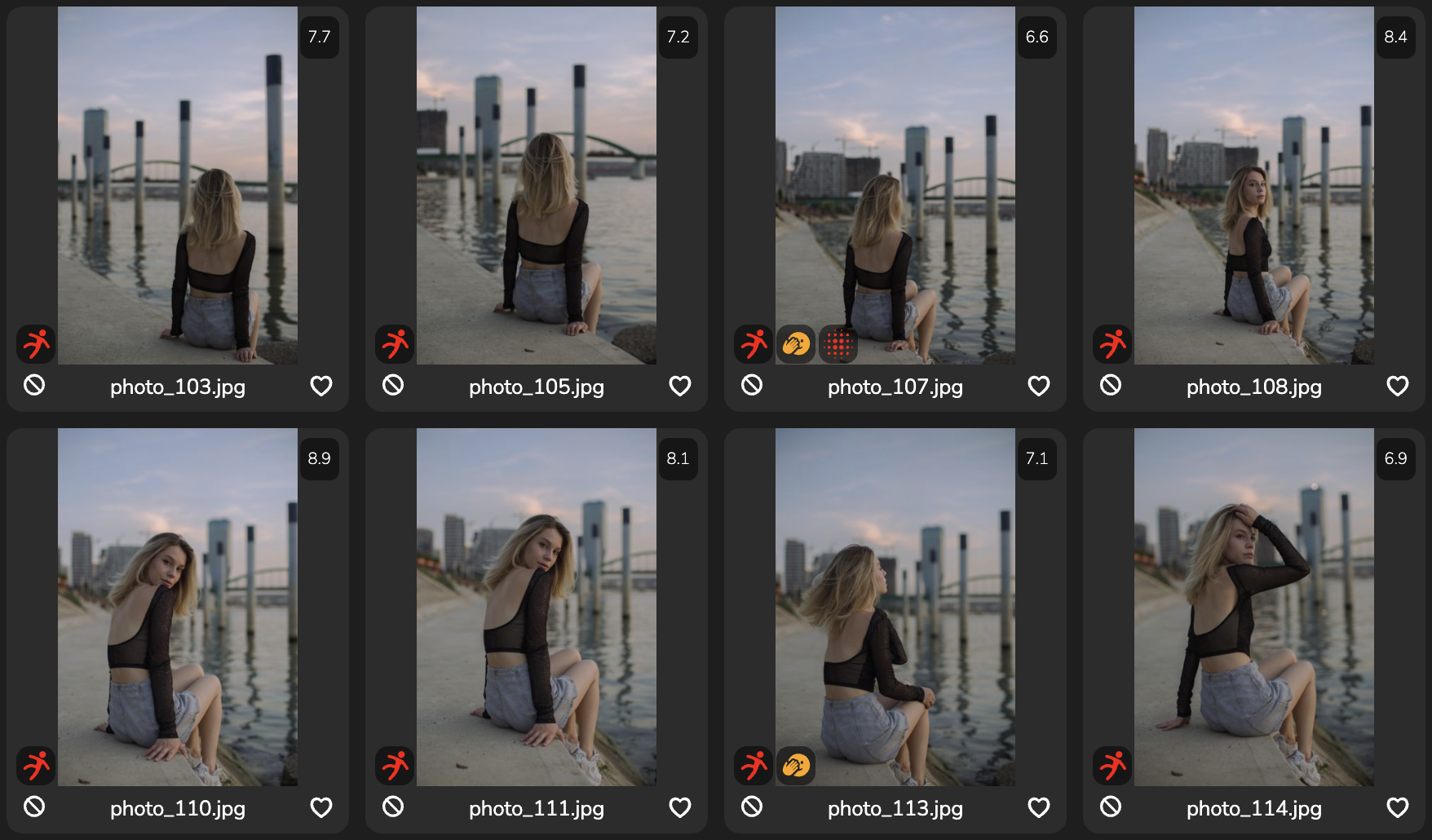 Displaying icons for features and ratings in the catalog gallery