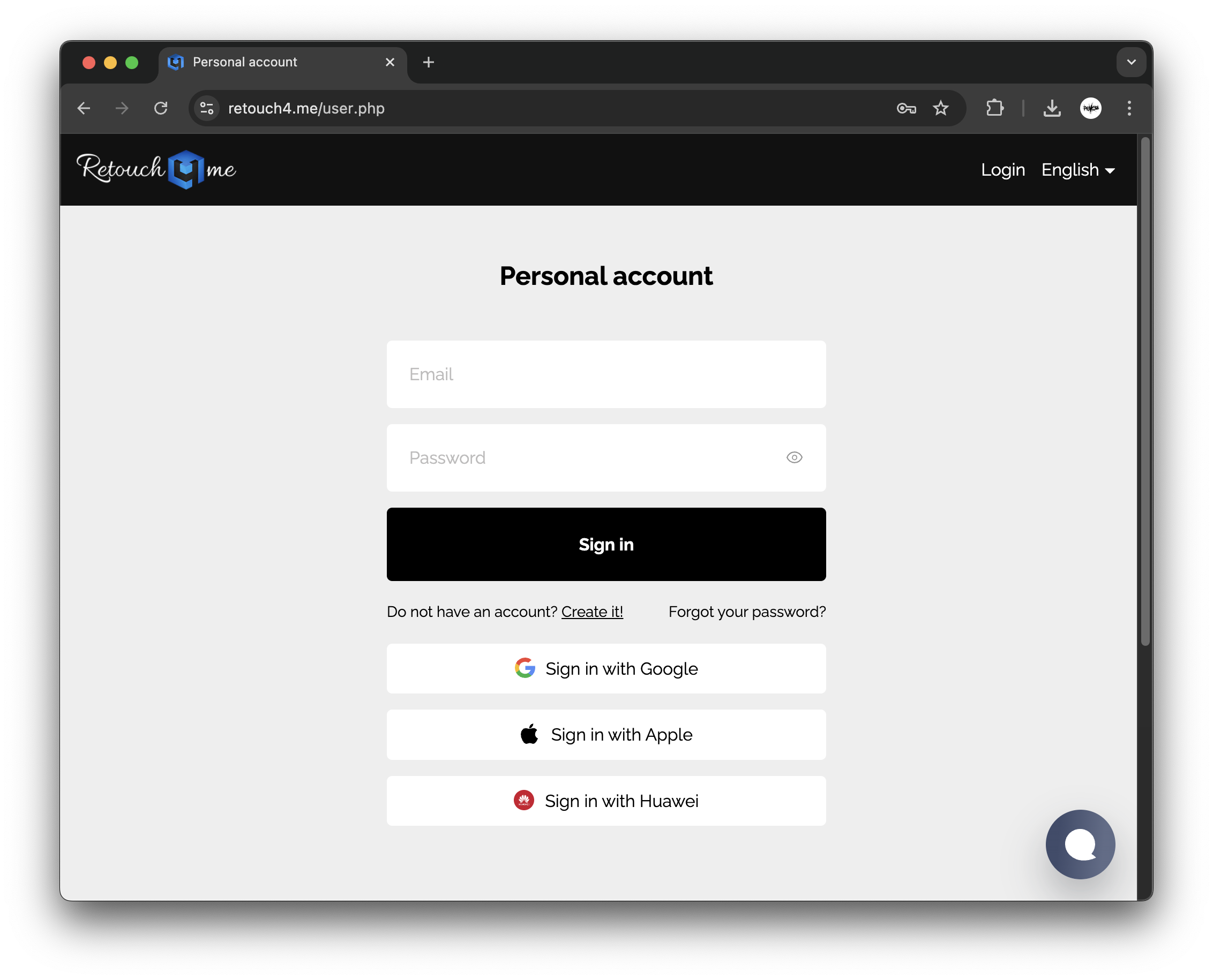 Site login form